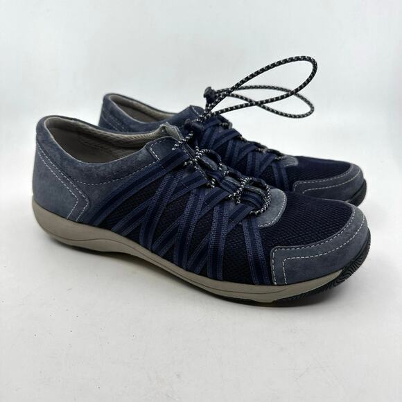 Dansko Honor Fashion Sneaker Women's US7.5-8M EU38 Blue Suede/Leather/Mesh Lace - Picture 1 of 7